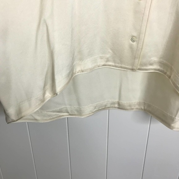 JOIE $248 Desmonda Cream Silky High/Low Button Front Blouse SZ L NWT - Picture 4 of 7